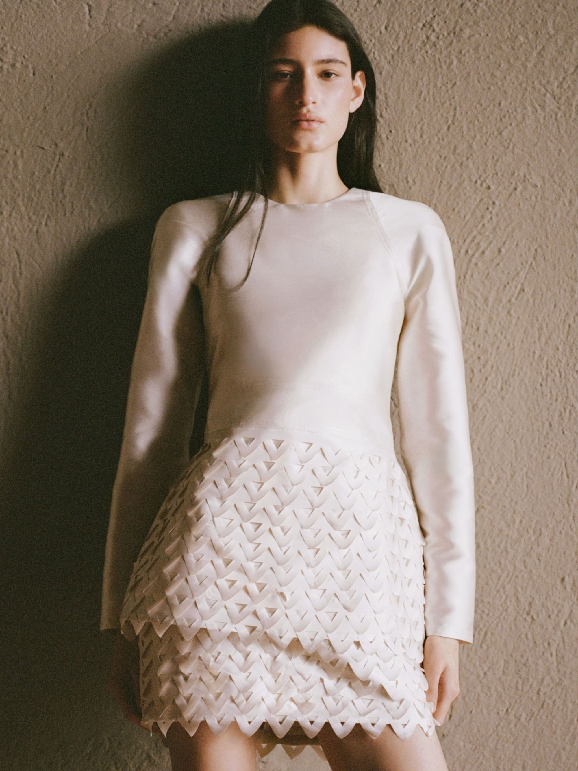 Perforated-Skirt Dress
