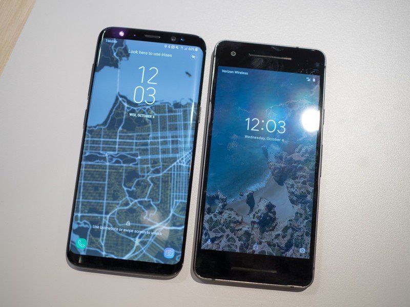 Google Pixel 2 and Galaxy S8