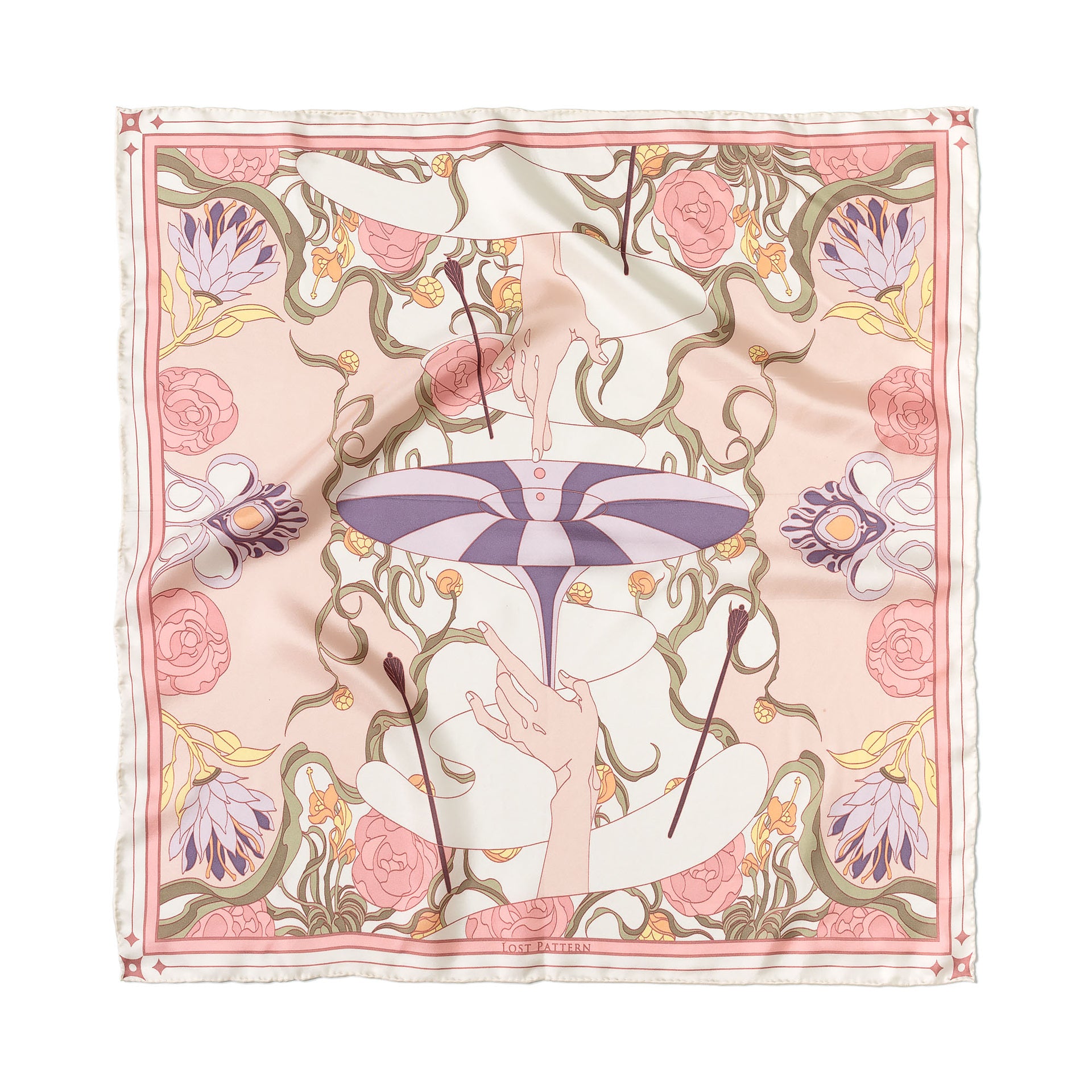 "the Dreamer" Bandana Silk Scarf - Pink