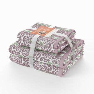 Beautiful Wallpaper 4pk Towel Set, Contains 2 Bath, 2 Hand - Rose Pink by Drew Barrymore