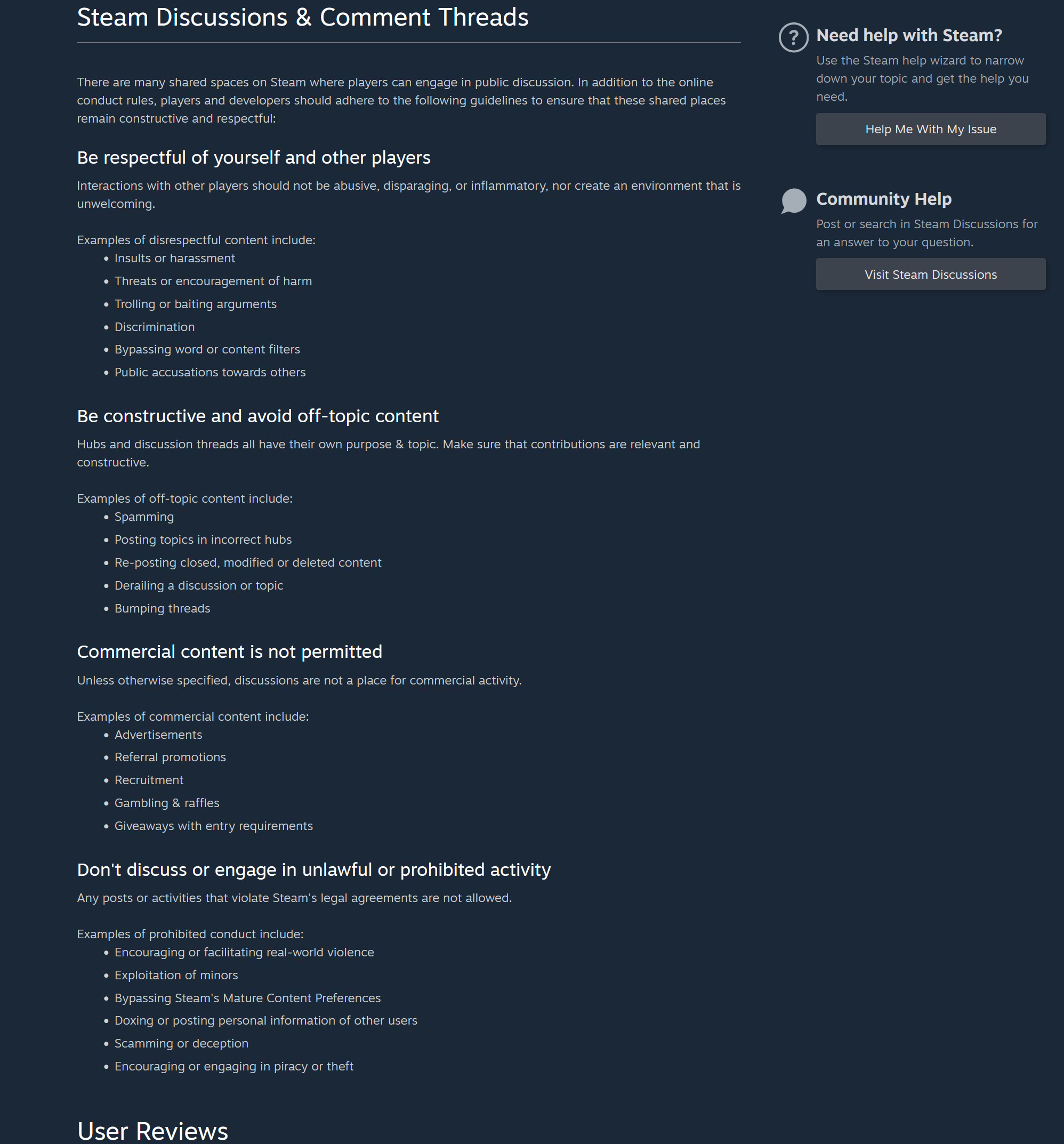 Steam community rules (updated)