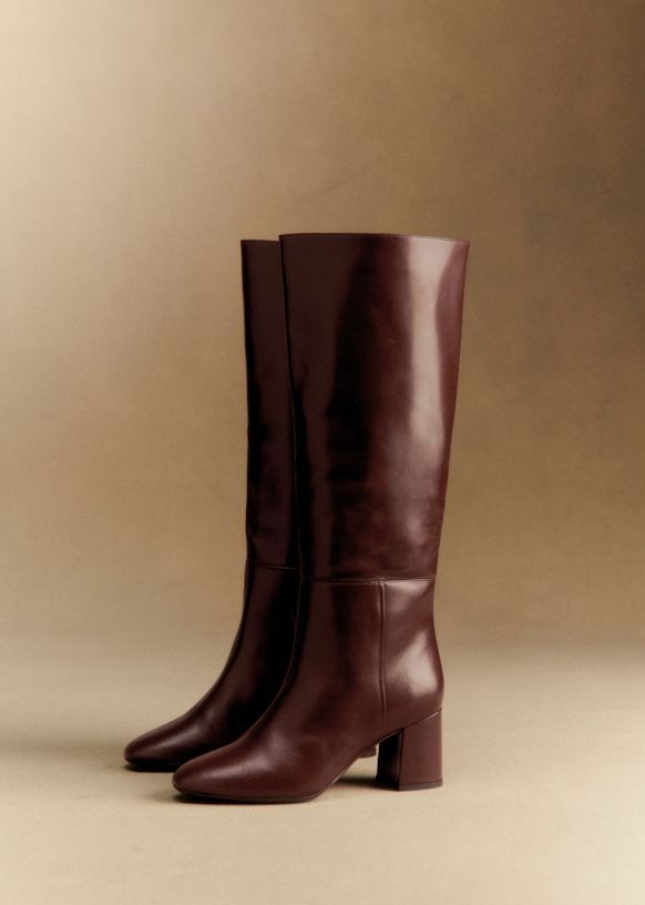 Theodora Boots - Glossy Chocolate - Bovine Leather - Sézane