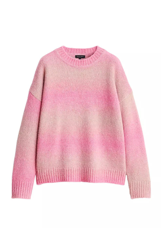 pink ombre striped sweater