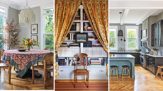 three images together of interior