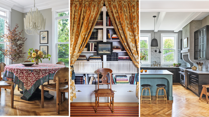 three images together of interior