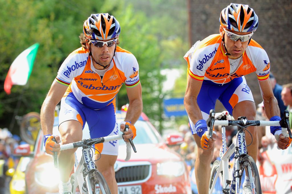 Cycling: 73e La Fleche Wallonne 2009
Oscar FREIRE (Esp) / Juan Manuel GARATE (Esp) /
Charleroi - Huy (195,5 Km) /
Waalse Pijl / (c) Tim De Waele