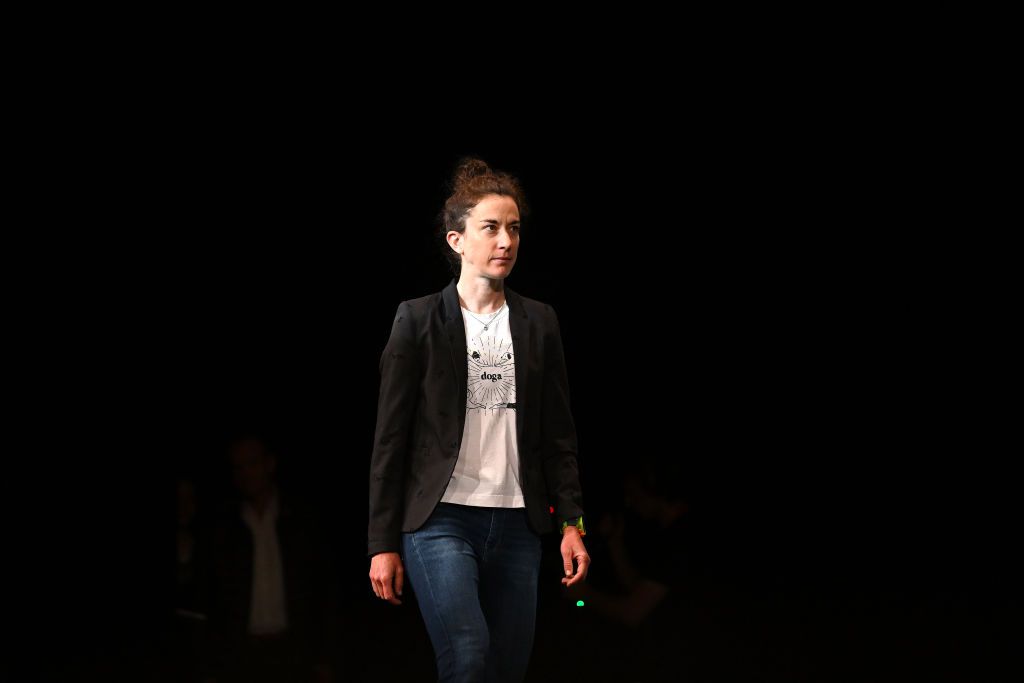 PARIS FRANCE OCTOBER 25 Christine Majerus of Luxembourg and Team SD Worx during the 111th Tour de France 2024 3rd Tour de France Femmes 2024 Route Presentation UCIWT UCIWWT on October 25 2023 in Paris France Photo by Dario BelingheriGetty Images