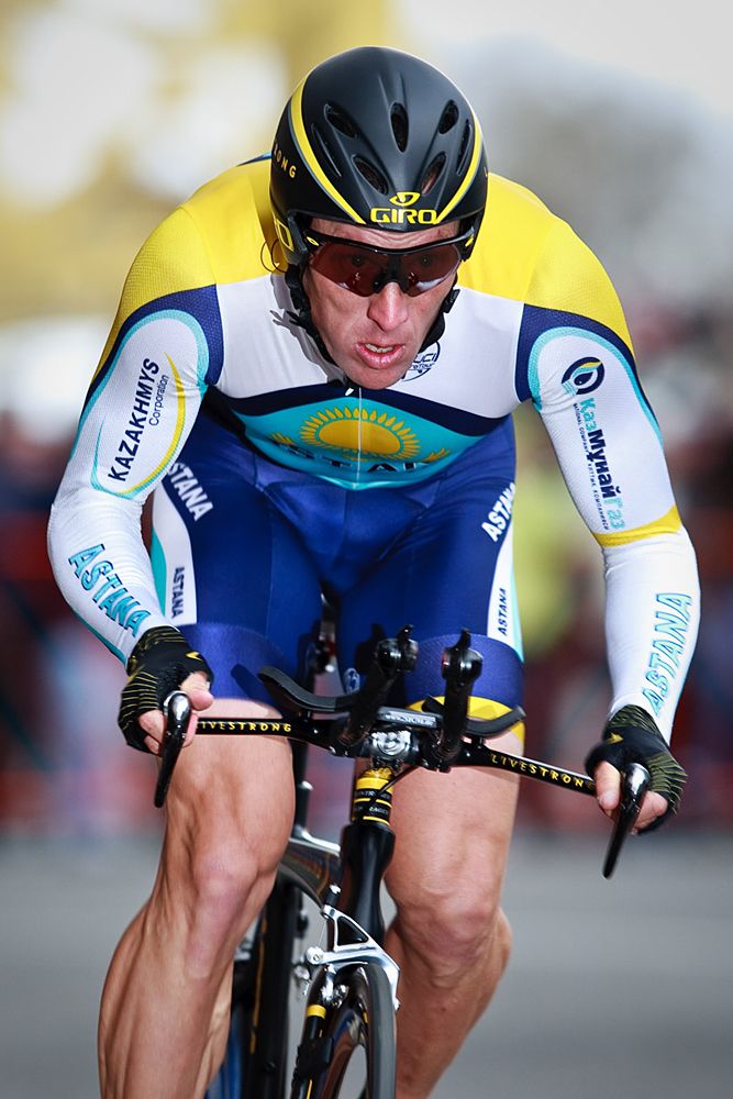 Lance Armstrong (Astana) raced in 2009 for his comeback for the Tour de France