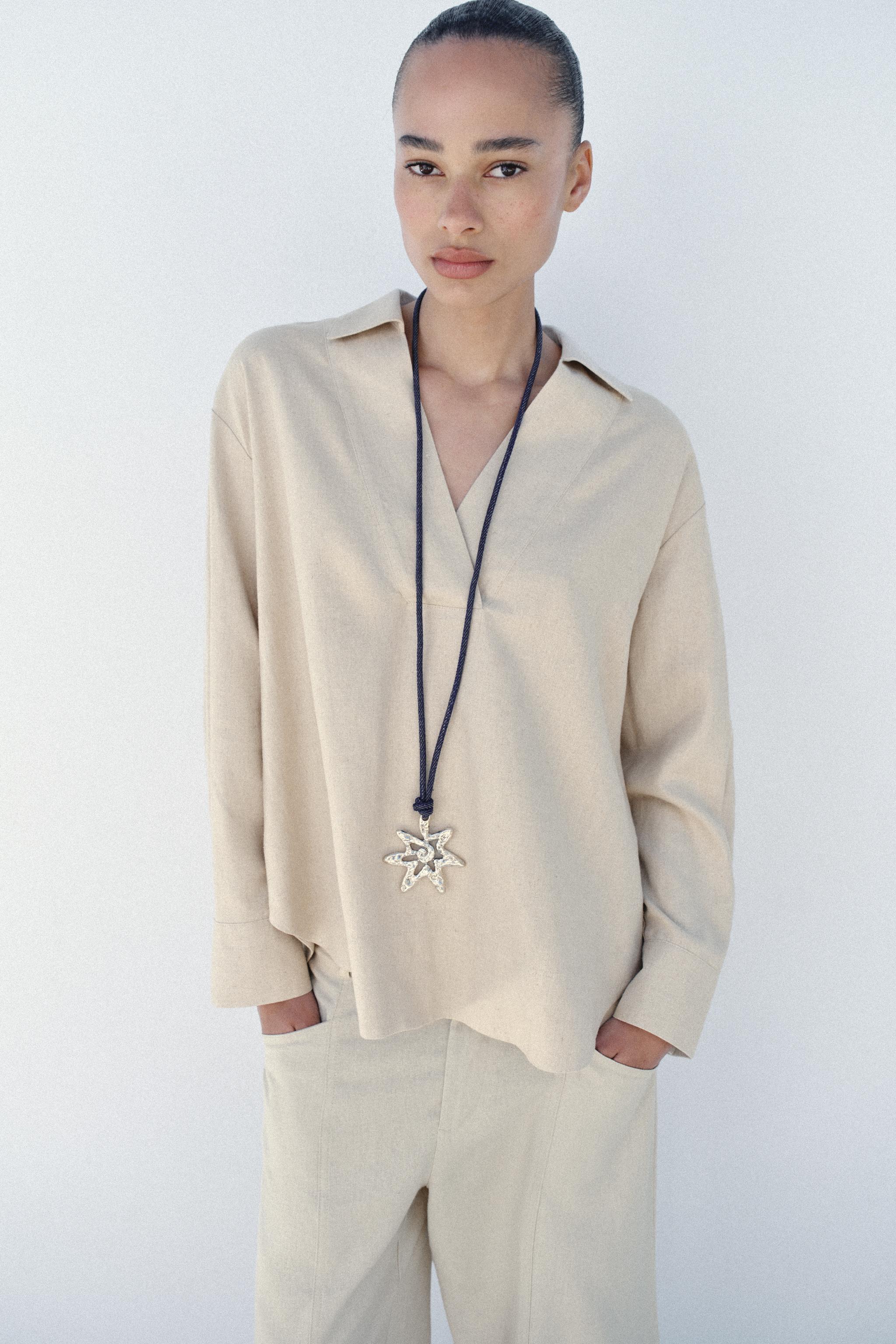 Oversize Linen Blend Blouse