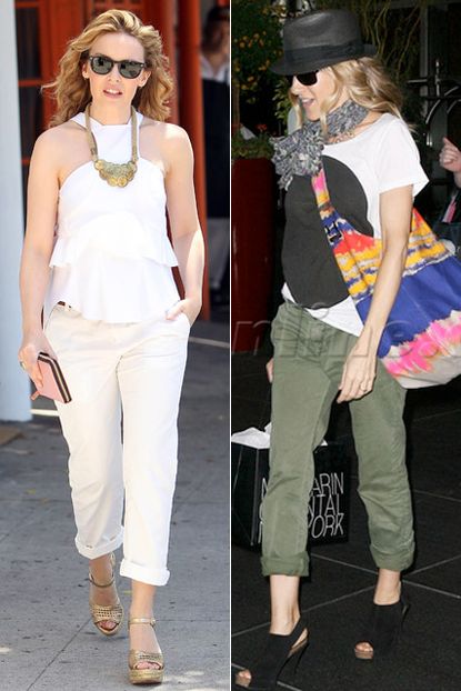 Kylie Minogue and Sarah Jessica Parker - Current Elliot Captain Trousers - Fashion News - Marie Claire