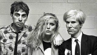 Blondie’s Chis Stein and Debbie Harry with Andy Warhol