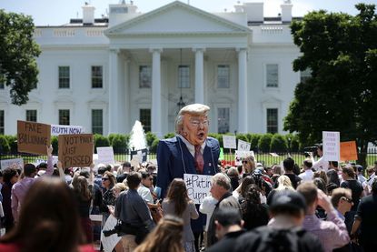 Protestors outside the White House. 