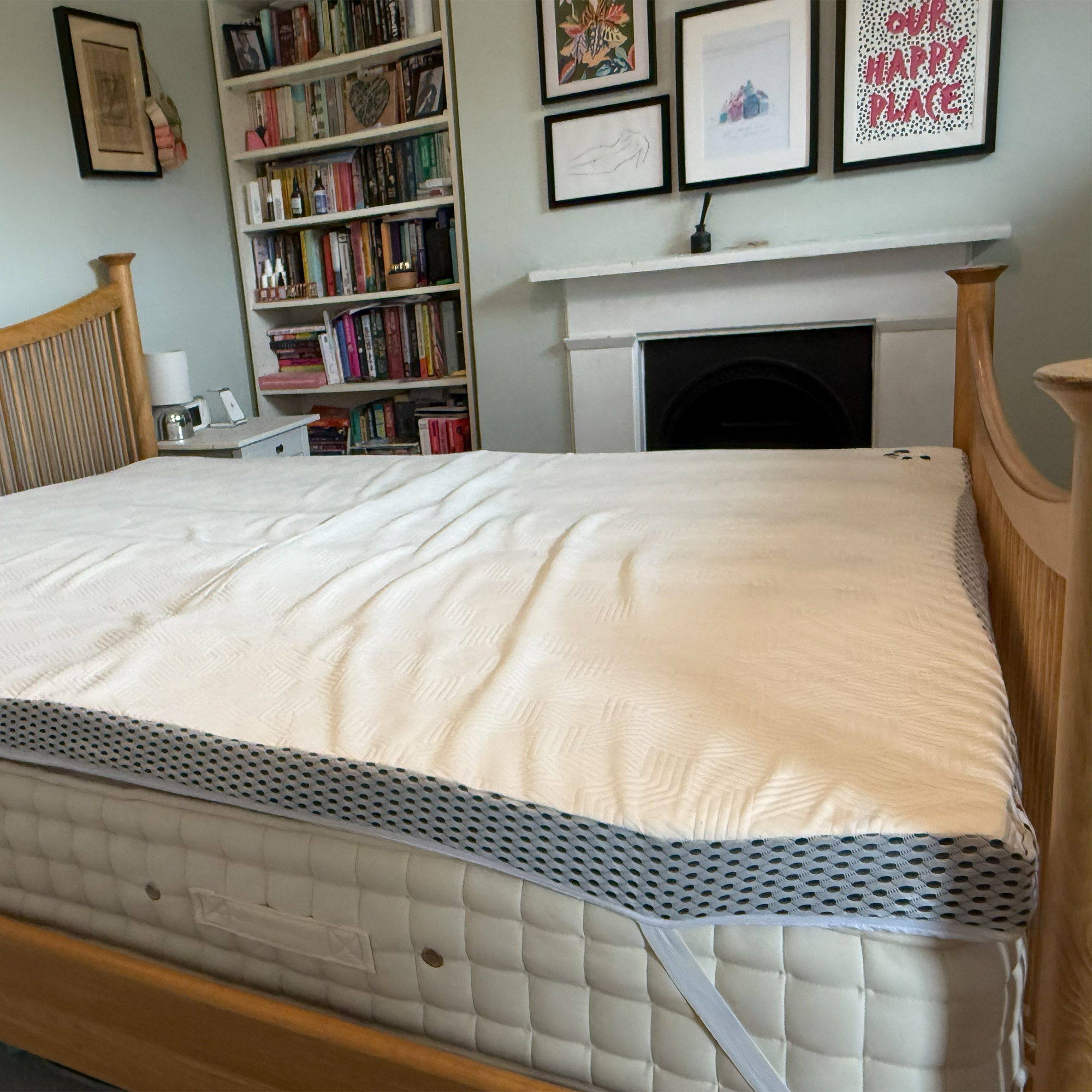 Panda Hybrid Bamboo Mattress Topper being tested