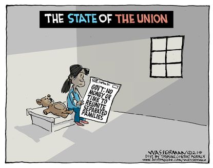 Political Cartoon U.S. State of Union Family separation