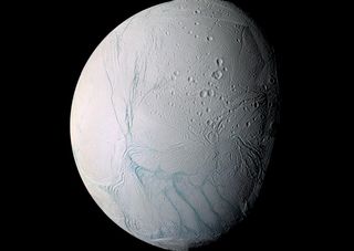 Enceladus has strange, parallel "tiger stipes" at its south pole. 