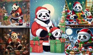 AI images of pandas