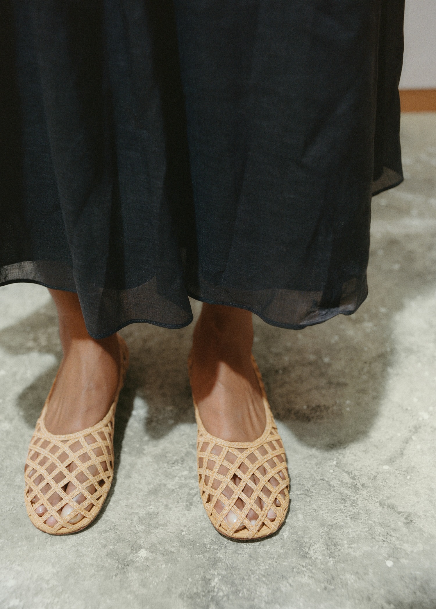 MANGO, Natural Fiber Ballet Flats