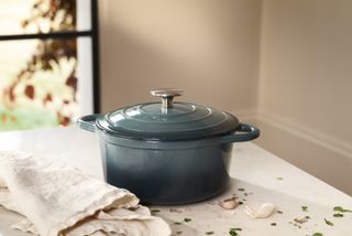 Cast iron casserole in blue from John Lewis & Partners