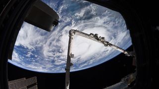 Tropical storm Elsa photographed from the International Space Station.