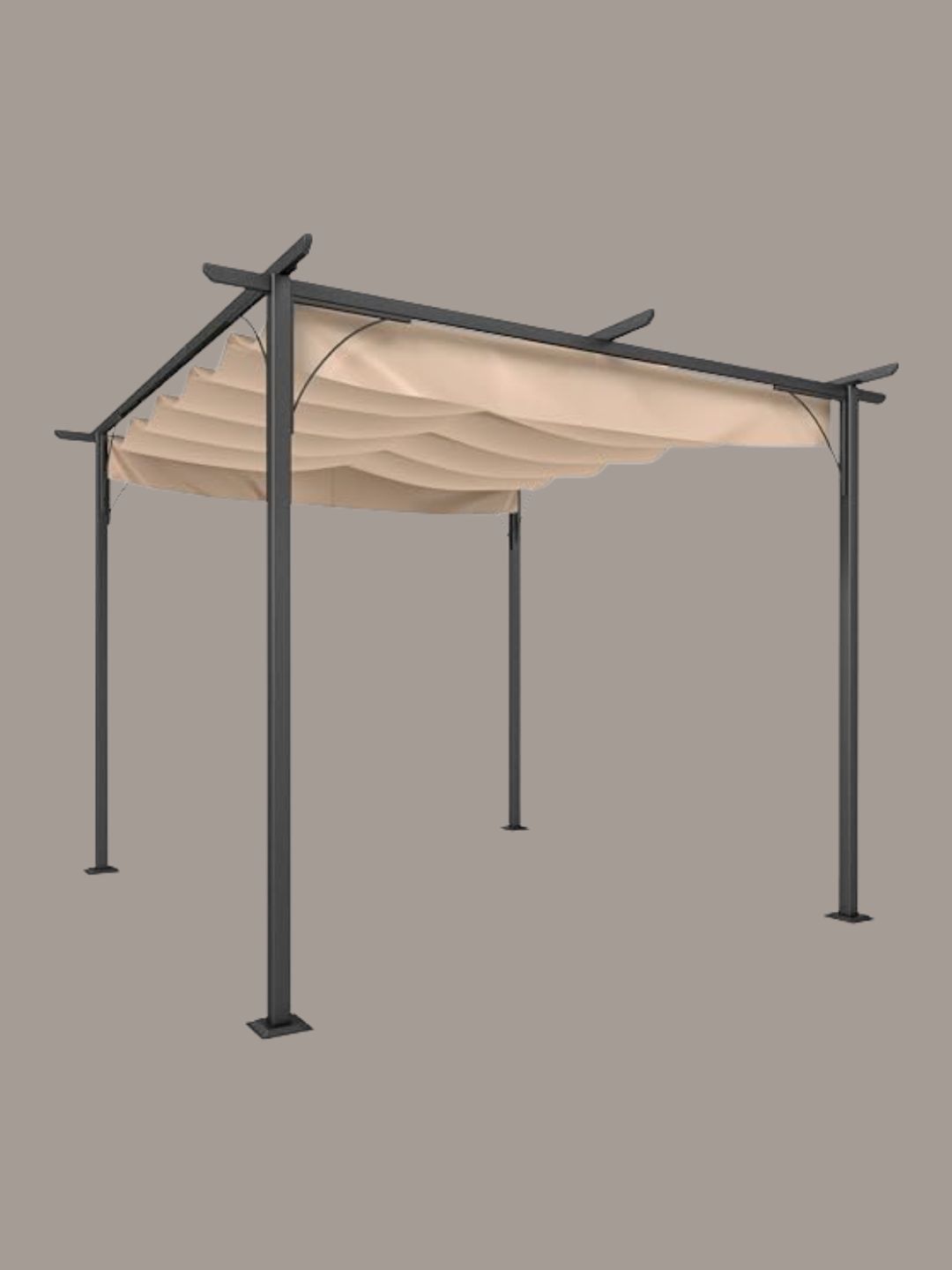 Outsunny, Metal Pergola With Retractable Roof, 3 X 3(m)