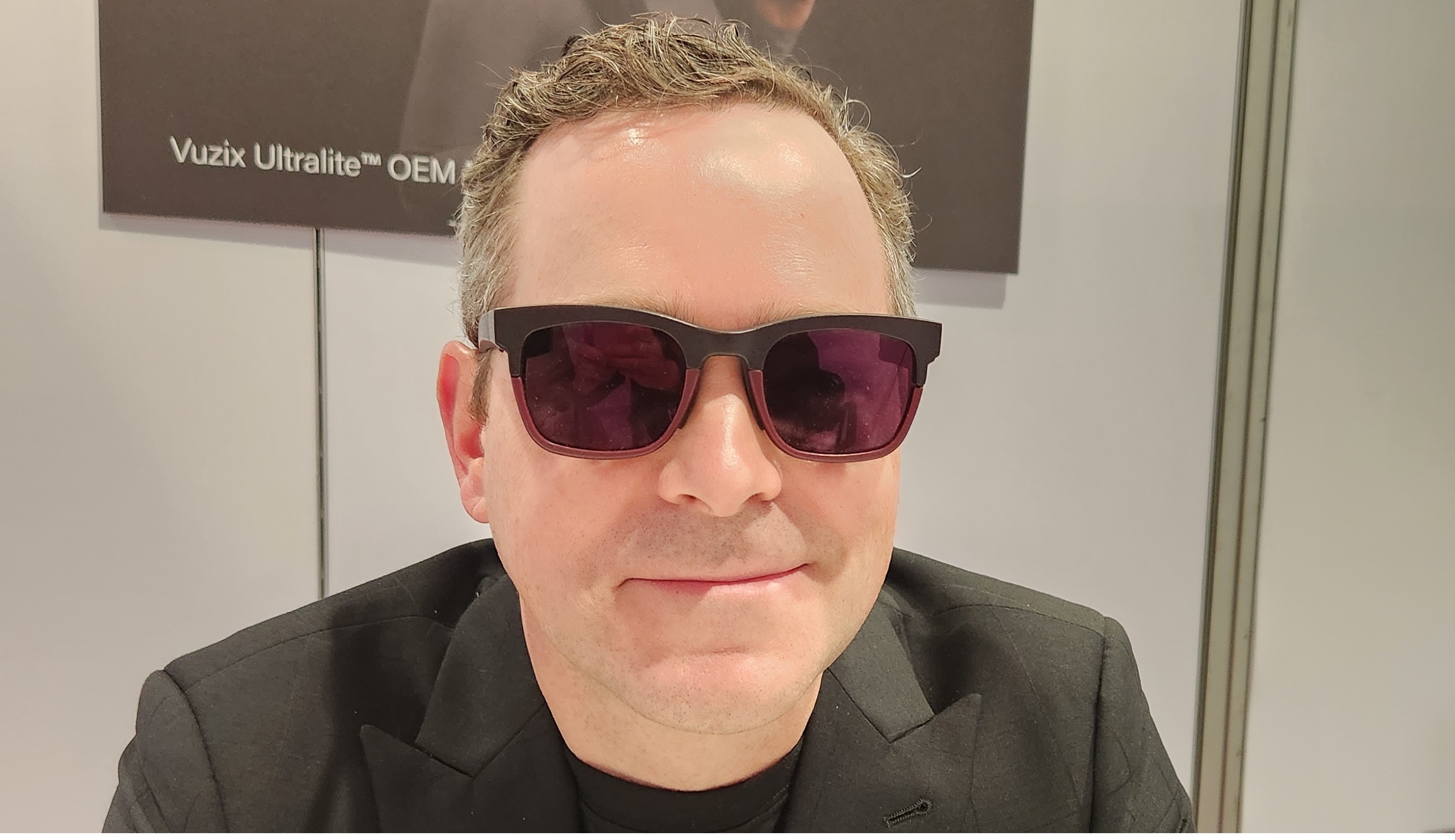 Jeremy Kaplan wears Vuzix glasses