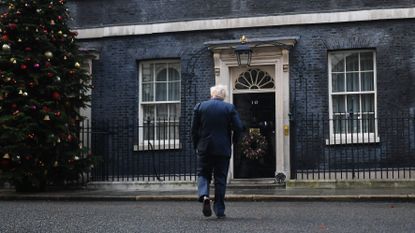 Prime Minister Boris Johnson returns to Downing Street following a Cabinet Meeting at the FCO