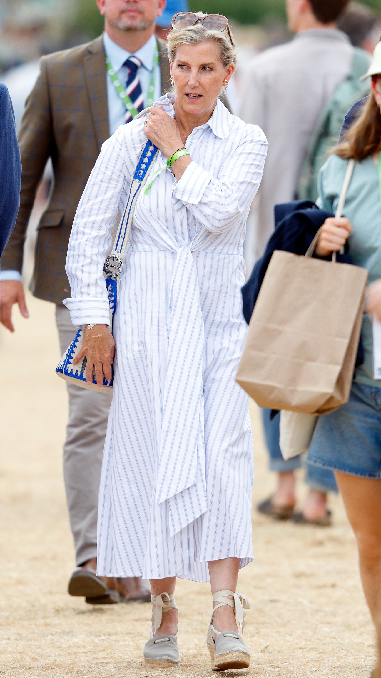 Sophie, Duchess of Edinburgh walks as she visits the Groundswell Regenerative Agriculture Festival at Lannock Farm, Weston on July 3, 2025
