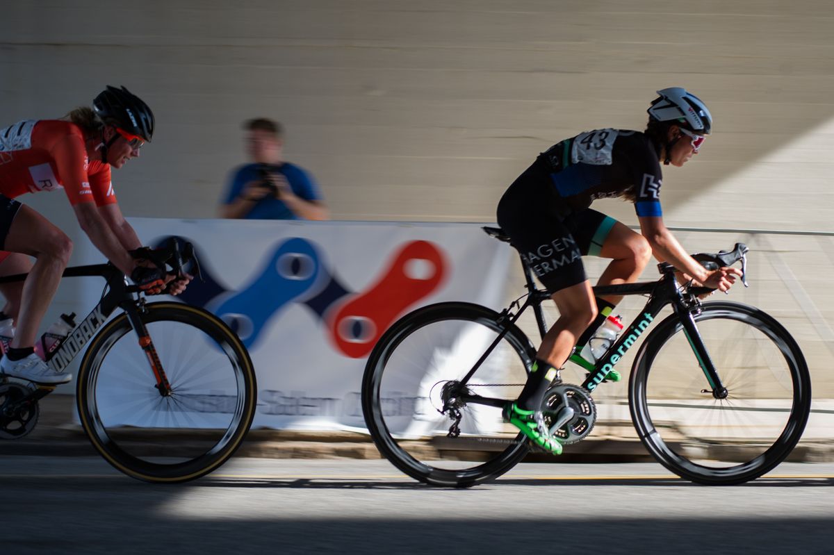 Riders try to sneak off the front near the end of the race.