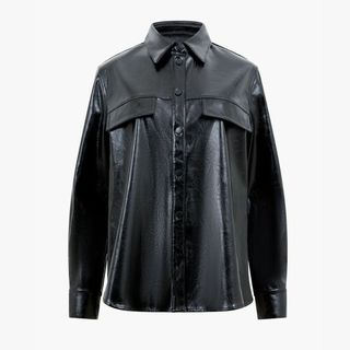 French Connection oversized faux leather shirt