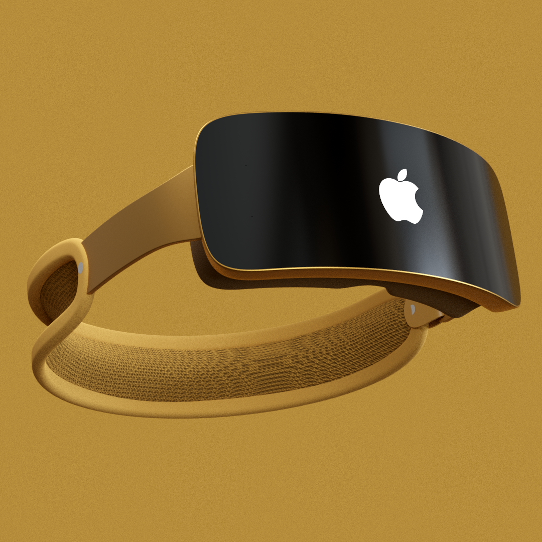 A mock up of the Apple Reality Pro headset