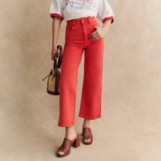 Le Crop red jeans 