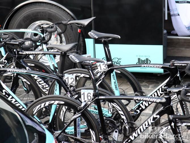Omega Pharma-QuickStep riders - including Tom Boonen - were mostly on the aero Venge model at Scheldeprijs
