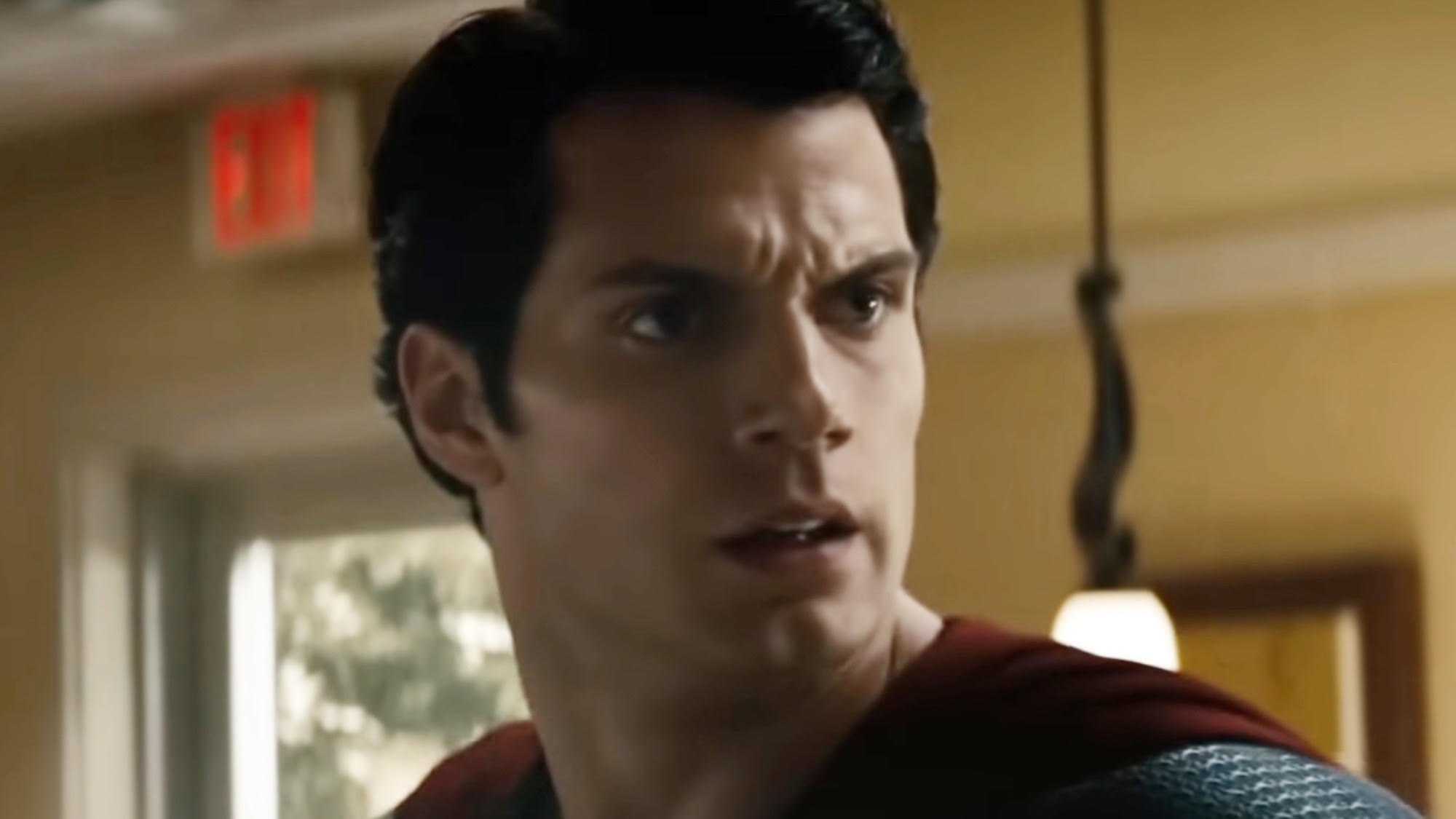 A stunned Henry Cavill in Man of Steel