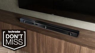 sony soundbar beneath a TV