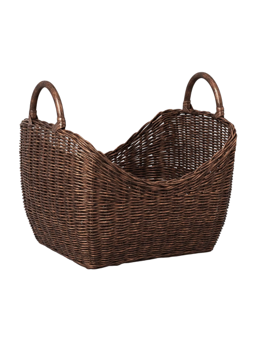 Dark Stain Rattan Basket