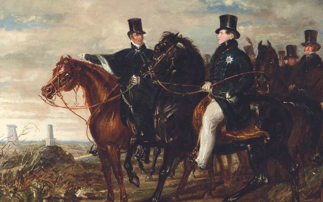 The Duke of Wellington showing George IV the Battlefield of Waterloo