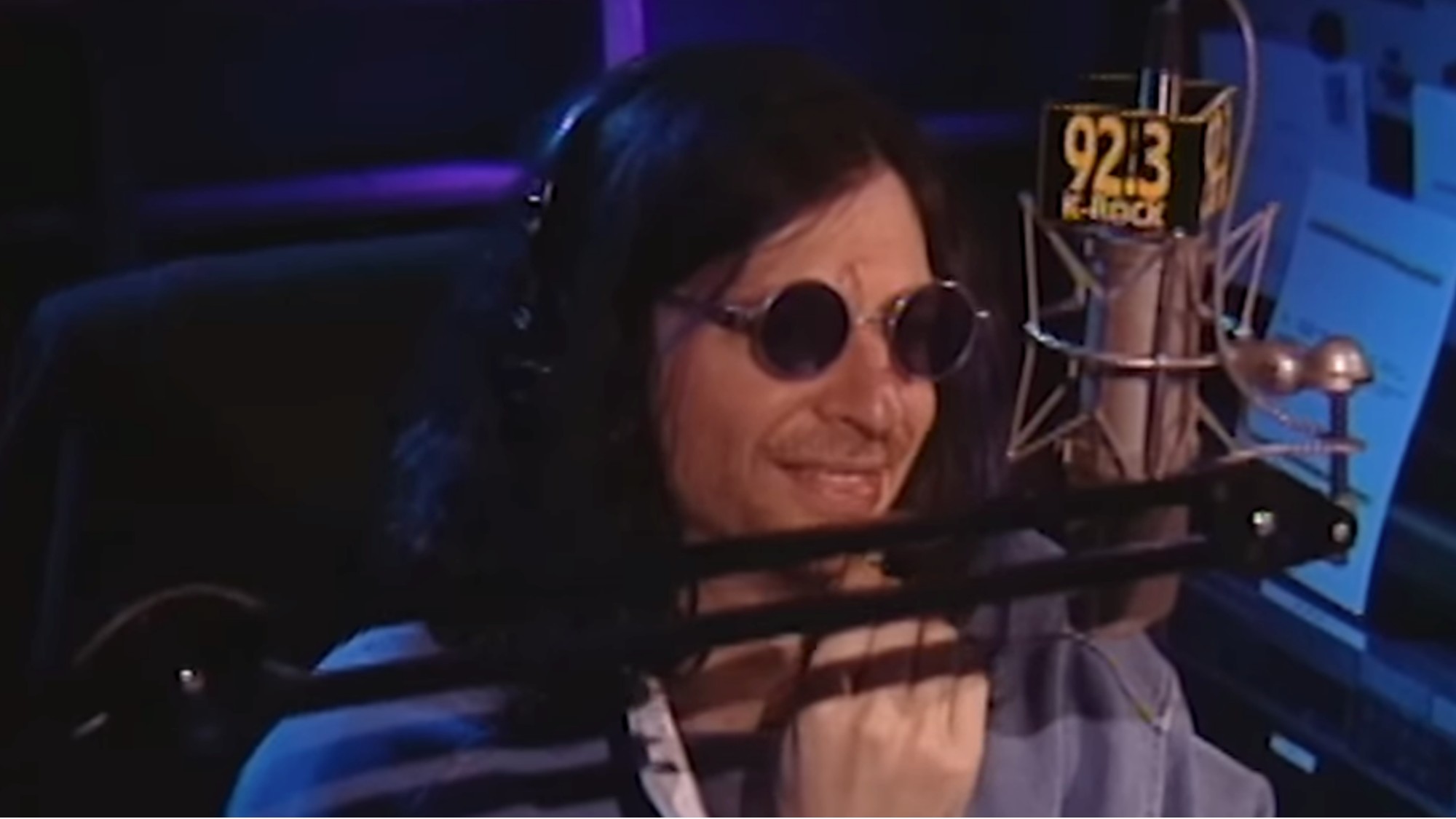 Howard Stern wearing sunglasses on the old Howard Stern Show on K-Rock