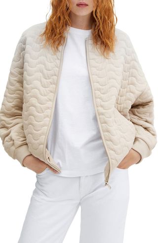 Oversize Quilted Bomber Jacket