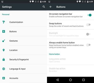 OnePlus 3 software buttons