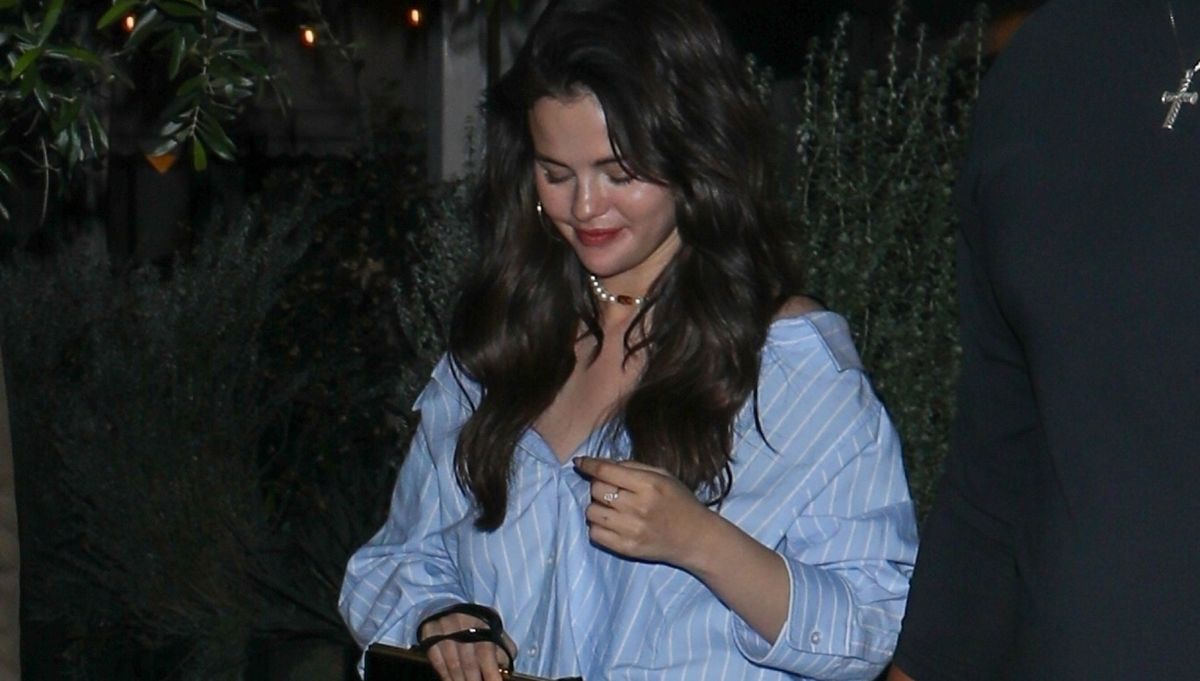 Selena Gomez Tests Out the Suit and Sandal Combo for a Summer Date Night