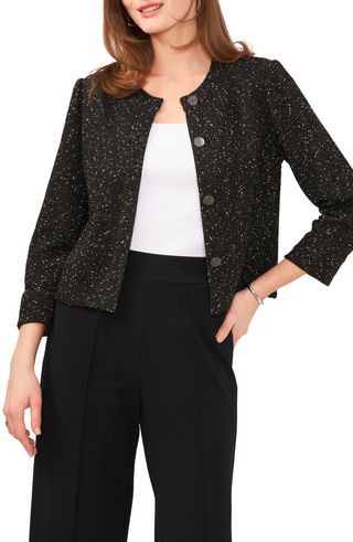 Tweed Knit Crop Jacket