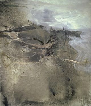 Thames Painting: The Estuary, 1994–5, by Michael Andrews (1928–95), 7ft by 5½ft, The St John Wilson Trust, Pallant House, Chichester, West Sussex