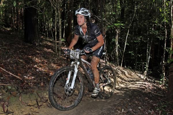 A racer in action