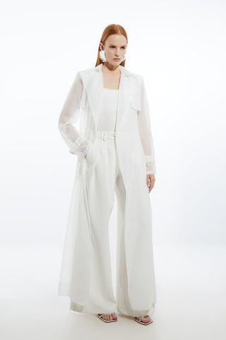 Karen Millen Woven Organdie Trench Coat