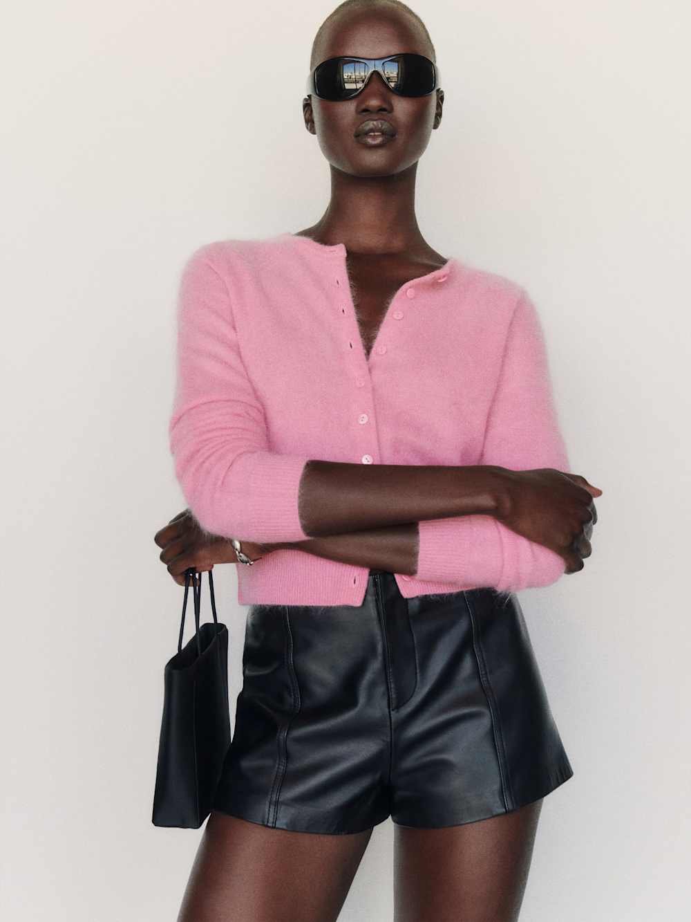Caspia Brushed Cashmere Cropped Cardigan