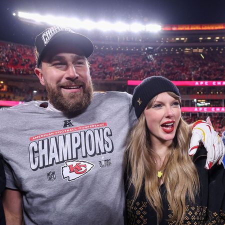 Travis Kelce and Taylor Swift attend a Kansas City Chiefs game