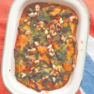 Baked Spinach, Squash and Blue Cheese Bake