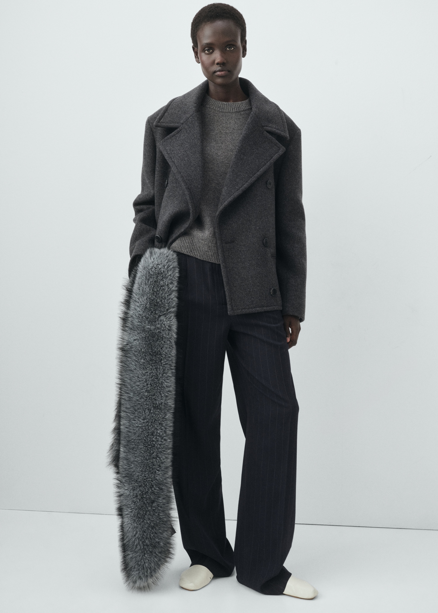 Double-Breasted Wool Coat - Women | Mango United Kingdom