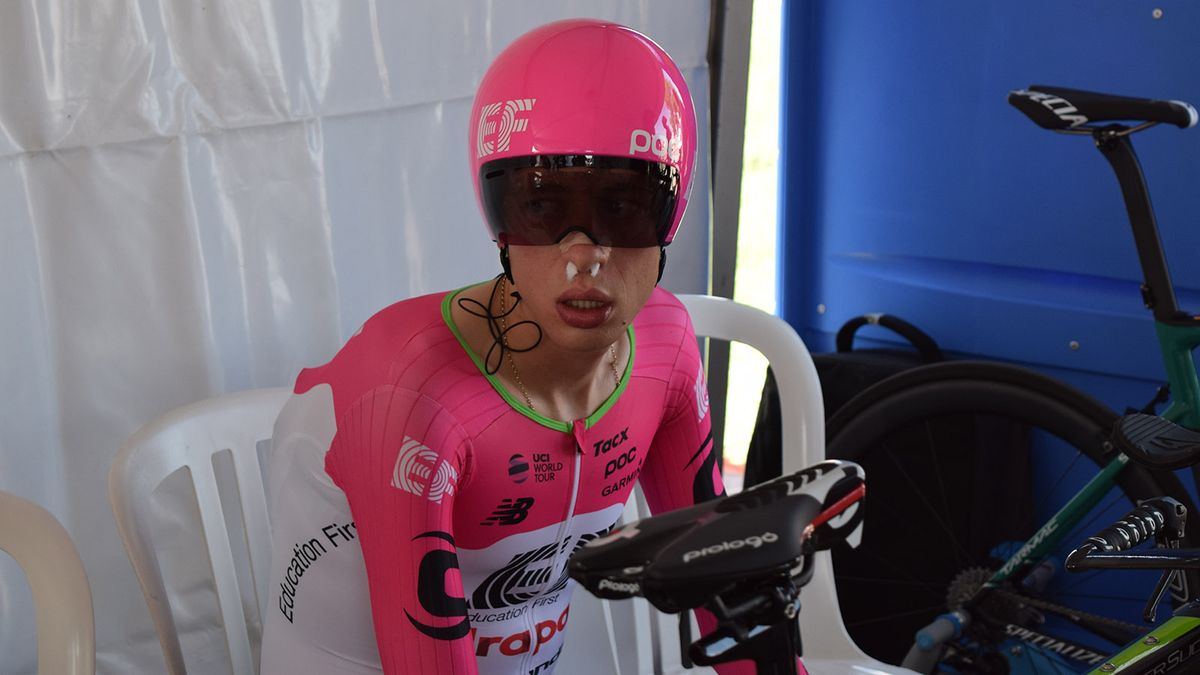 Some riders, including Hugh Carthy of EF-Drapac use fragrant oils to help open their airways ahead of time trials