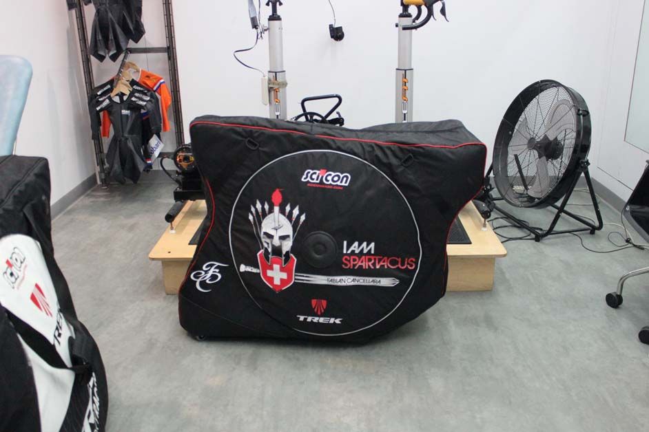 Fabian Cancellara's bike safe and sound in the workshop